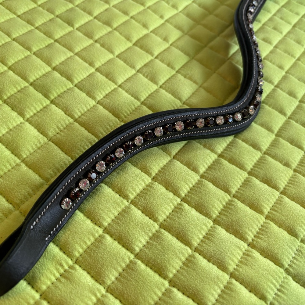 Havannah brown full horse sized bling brow band   Exionpro